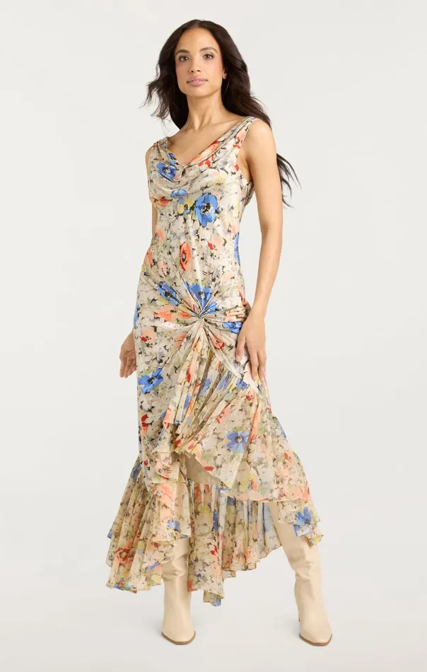 Women Cinq Sept Midi Ciara Dress Ivory Multi