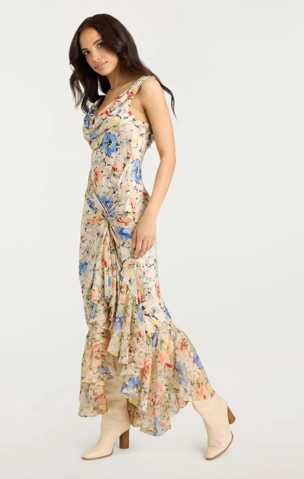 Women Cinq Sept Midi Ciara Dress Ivory Multi