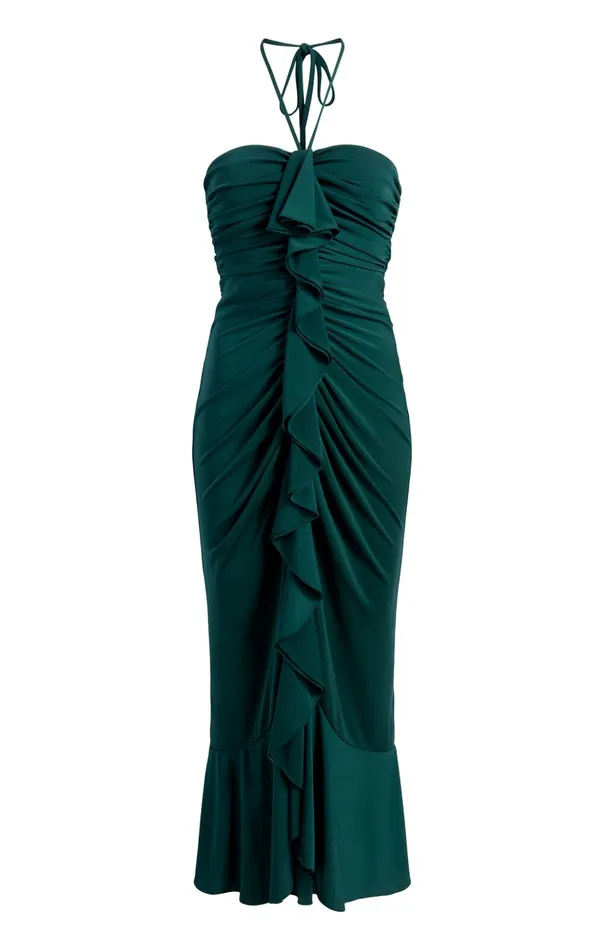 Women Cinq Sept Midi Eilis Dress Green Onyx
