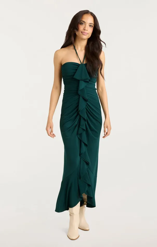 Women Cinq Sept Midi Eilis Dress Green Onyx