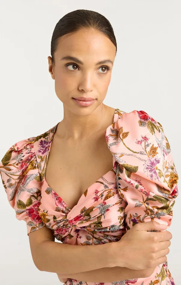 Women Cinq Sept Midi Wilma Dress Soft Pink Multi