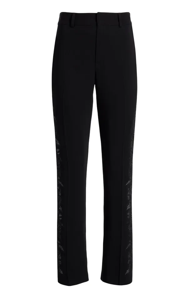 Women Cinq Sept Pants Cutout Paisley Embellished Kerry Pant Black