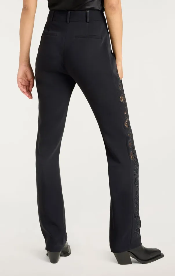 Women Cinq Sept Pants Cutout Paisley Embellished Kerry Pant Black