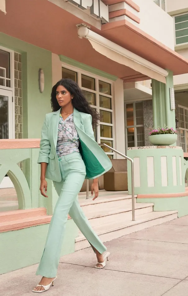 Women Cinq Sept Pants Shanis Pant Light Marine Green
