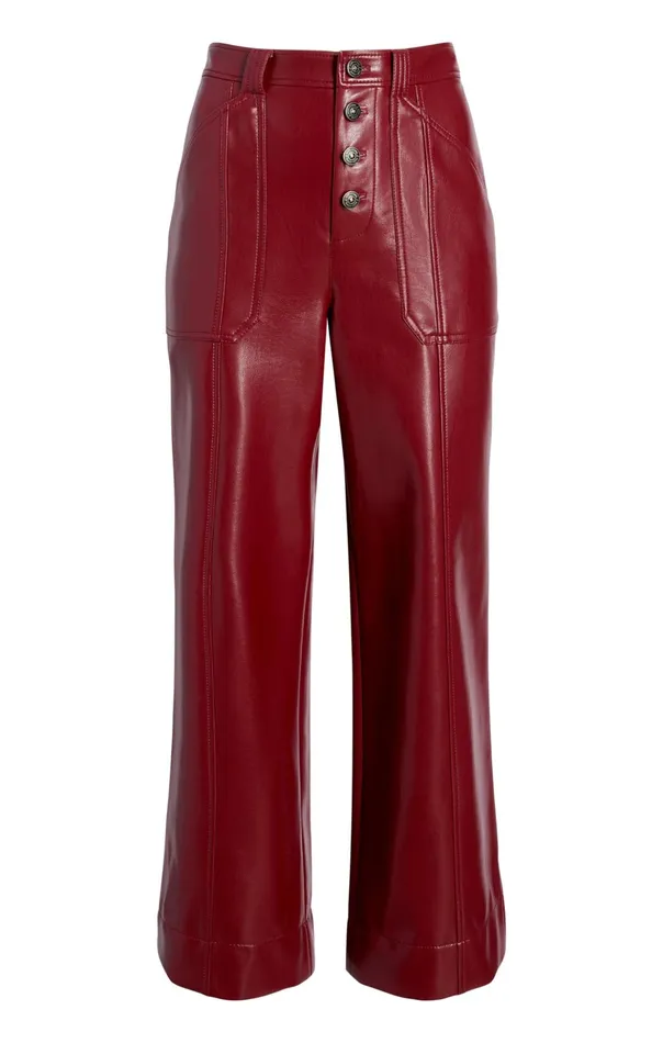 Women Cinq Sept Pants Vegan Leather Benji Pant Rhubarb