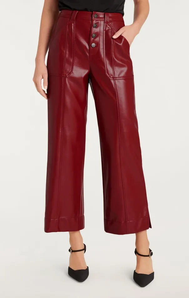 Women Cinq Sept Pants Vegan Leather Benji Pant Rhubarb