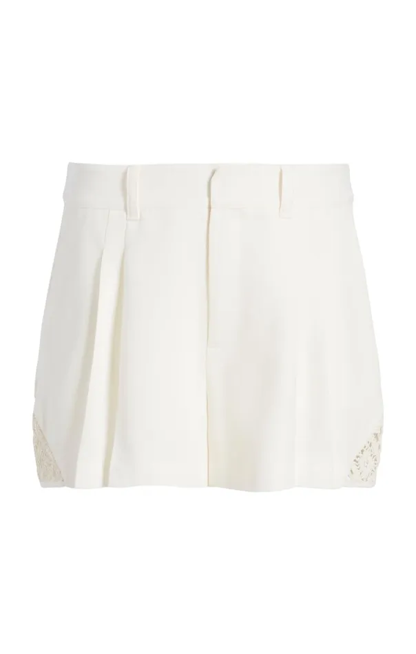 Women Cinq Sept Shorts Crochet Lace Corinna Short Ivory