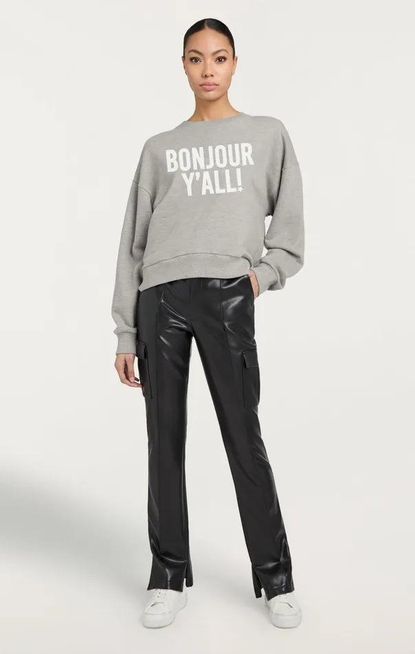 Women Cinq Sept Sweaters and Knits Bonjour Y039all Brandy Pullover Heather Greywhite