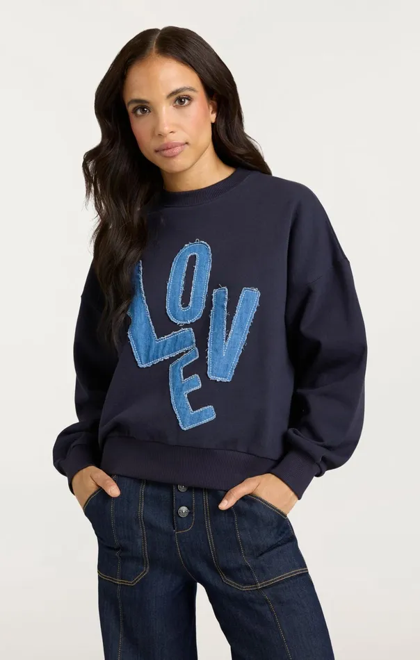 Women Cinq Sept Sweaters and Knits Denim Love Brandy Pullover Navy