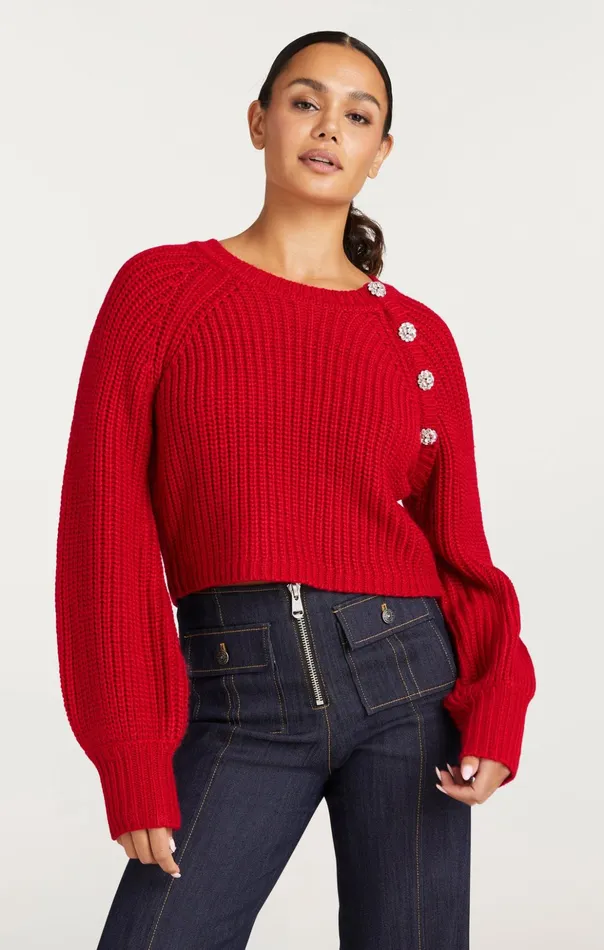 Women Cinq Sept Sweaters and Knits Keren Pullover Red Currant