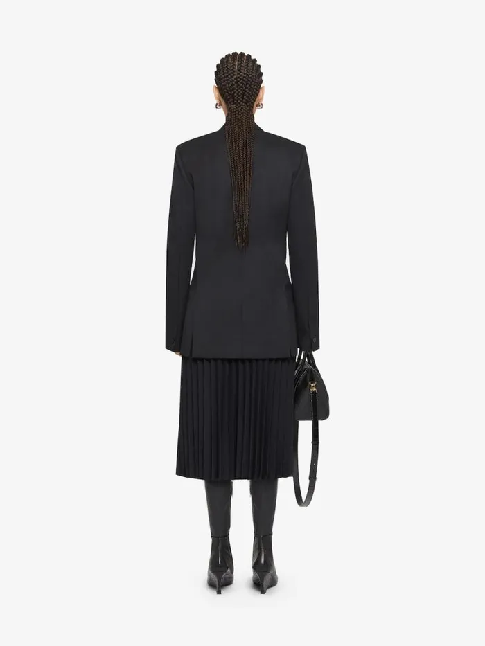 Women Coats and Jackets Givenchy Jacket In Wool And Mohair With Satin Collar Black