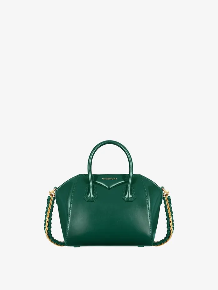Women Crossbody Bags Givenchy Antigona Toy Bag In Box Leather Emerald Green