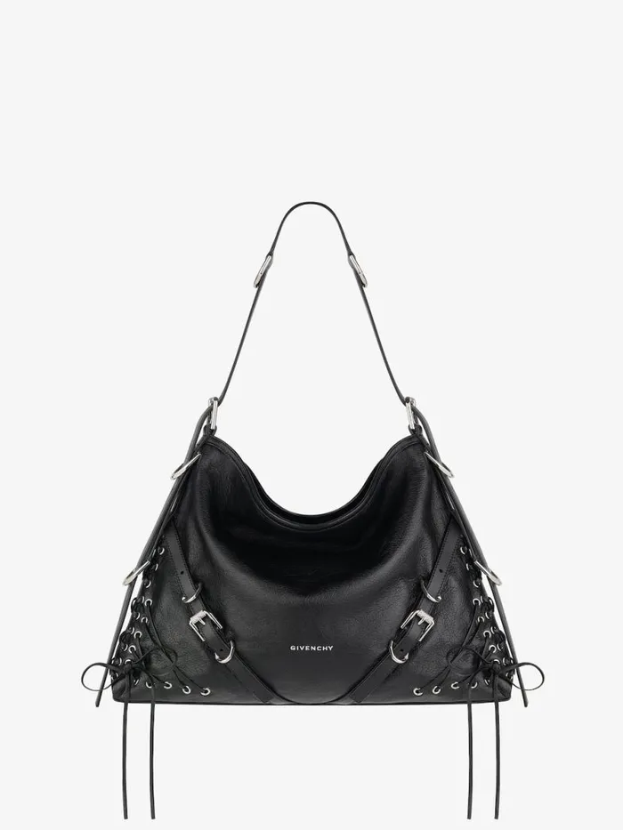 Women Crossbody Bags Givenchy Medium Voyou Bag In Corset Style Leather Black