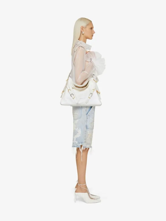 Women Crossbody Bags Givenchy Medium Voyou Bag In Leather Ivory