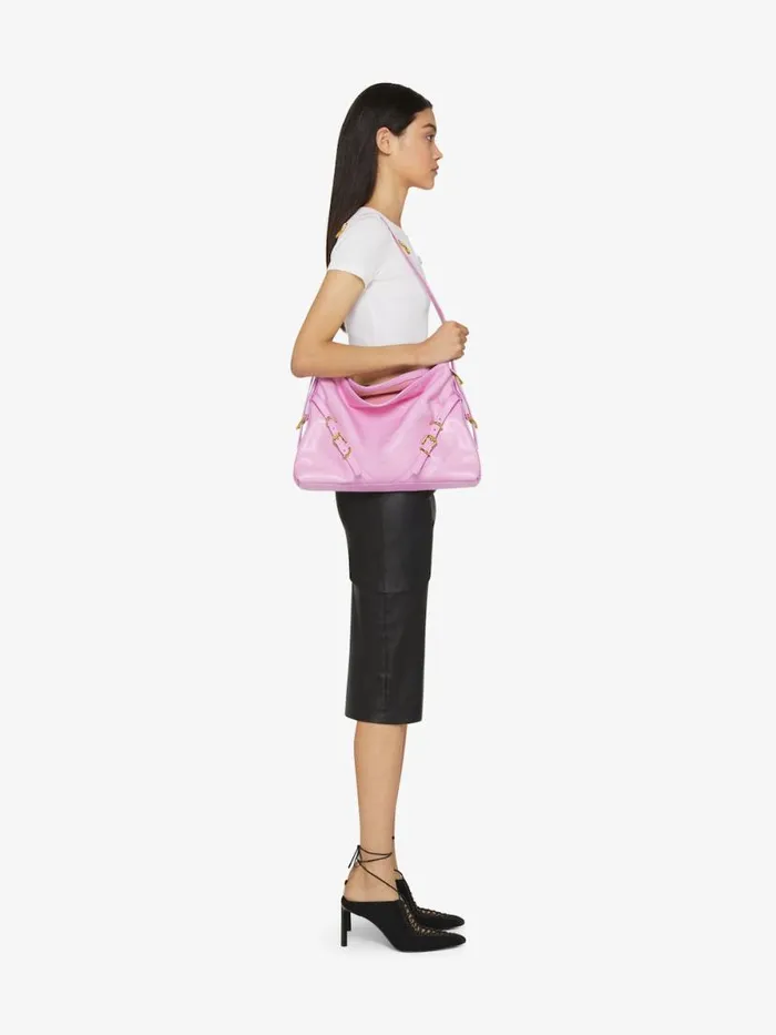 Women Crossbody Bags Givenchy Medium Voyou Bag In Leather Silk Pink