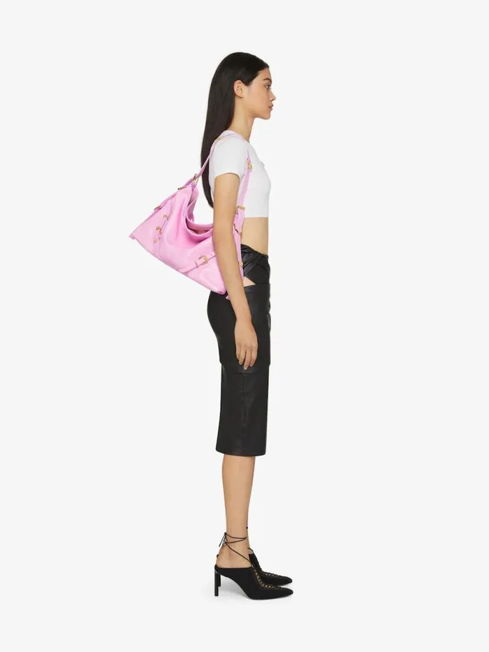 Women Crossbody Bags Givenchy Medium Voyou Bag In Leather Silk Pink