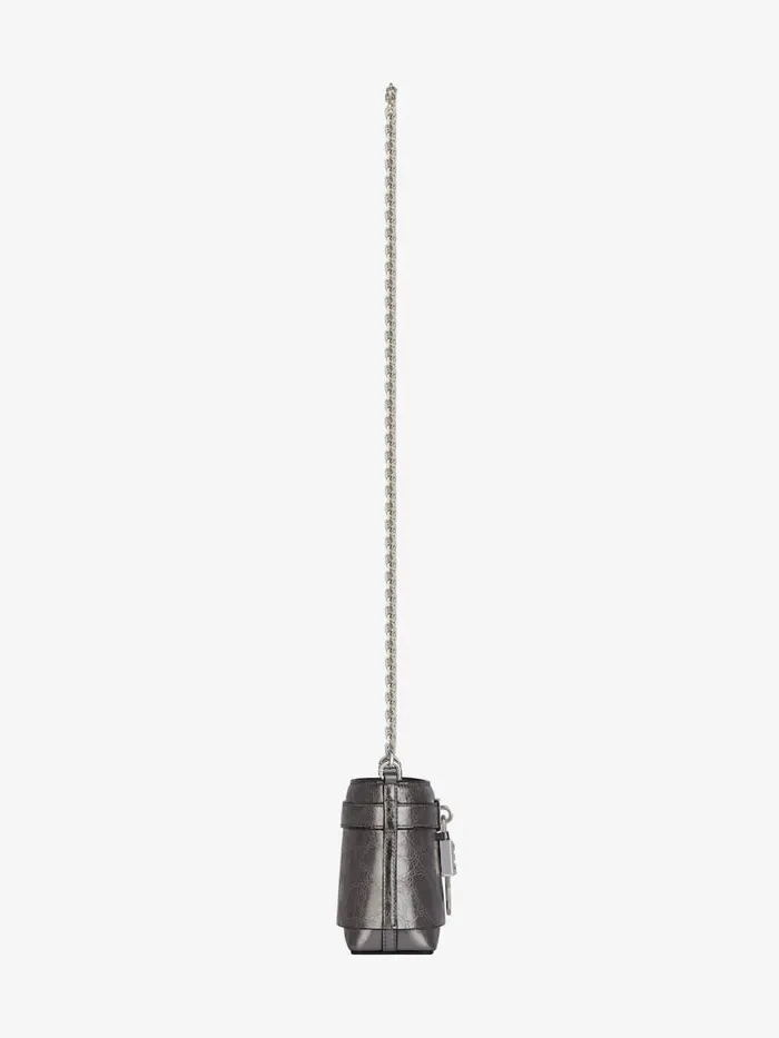 Women Crossbody Bags Givenchy Micro Shark Lock Bucket Bag In Laminated Leather Silvery Grey Women Crossbody Bags Givenchy Micro Shark Lock Bucket Bag In Laminated Leather Silvery Grey