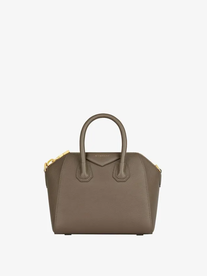 Women Crossbody Bags Givenchy Mini Antigona Bag In Grained Leather Taupe