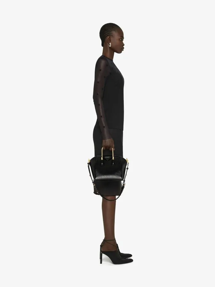 Women Crossbody Bags Givenchy Mini Antigona Bag In Leather With Metal Handles Black Women Crossbody Bags Givenchy Mini Antigona Bag In Leather With Metal Handles Black