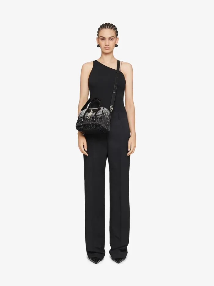 Women Crossbody Bags Givenchy Mini Antigona Lock Bag In Satin With Strass Black Women Crossbody Bags Givenchy Mini Antigona Lock Bag In Satin With Strass Black