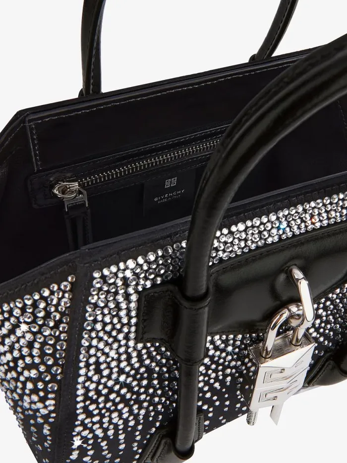 Women Crossbody Bags Givenchy Mini Antigona Lock Bag In Satin With Strass Black Women Crossbody Bags Givenchy Mini Antigona Lock Bag In Satin With Strass Black