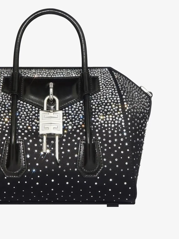 Women Crossbody Bags Givenchy Mini Antigona Lock Bag In Satin With Strass Black Women Crossbody Bags Givenchy Mini Antigona Lock Bag In Satin With Strass Black