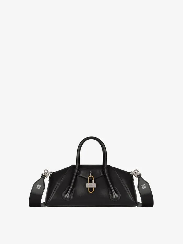 Women Crossbody Bags Givenchy Mini Antigona Stretch Bag In Box Leather Black