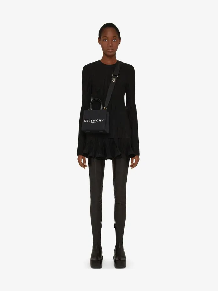 Women Crossbody Bags Givenchy Mini GTote Shopping Bag In Canvas Black