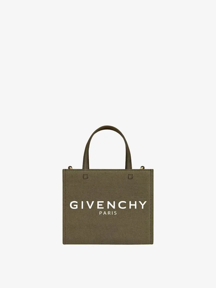 Women Crossbody Bags Givenchy Mini GTote Shopping Bag In Canvas Dark Khaki