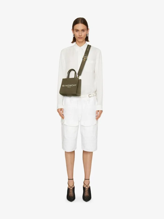 Women Crossbody Bags Givenchy Mini GTote Shopping Bag In Canvas Dark Khaki Women Crossbody Bags Givenchy Mini GTote Shopping Bag In Canvas Dark Khaki