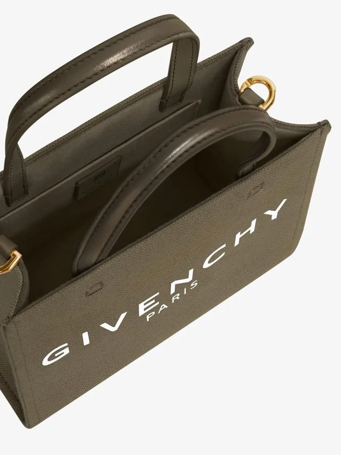 Women Crossbody Bags Givenchy Mini GTote Shopping Bag In Canvas Dark Khaki Women Crossbody Bags Givenchy Mini GTote Shopping Bag In Canvas Dark Khaki