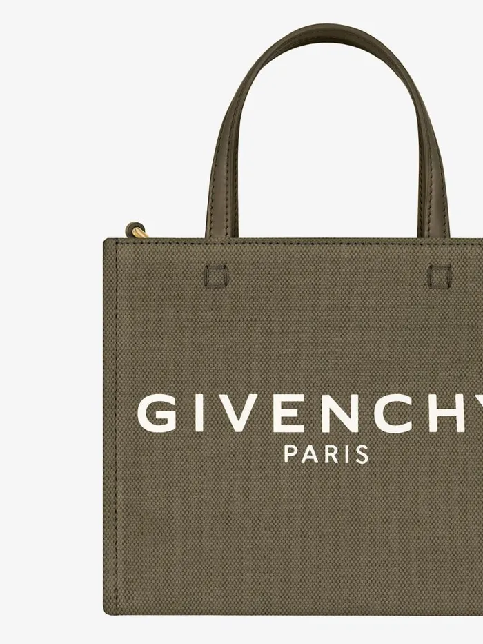 Women Crossbody Bags Givenchy Mini GTote Shopping Bag In Canvas Dark Khaki Women Crossbody Bags Givenchy Mini GTote Shopping Bag In Canvas Dark Khaki
