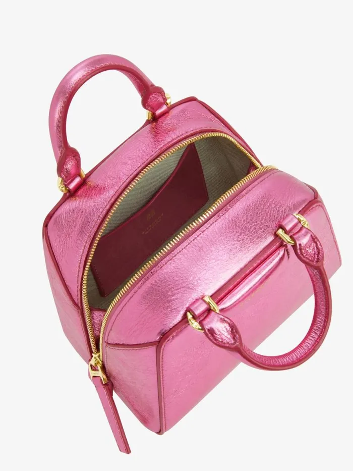 Women Crossbody Bags Givenchy Nano Antigona Cube Bag In Laminated Leather Raspberry
