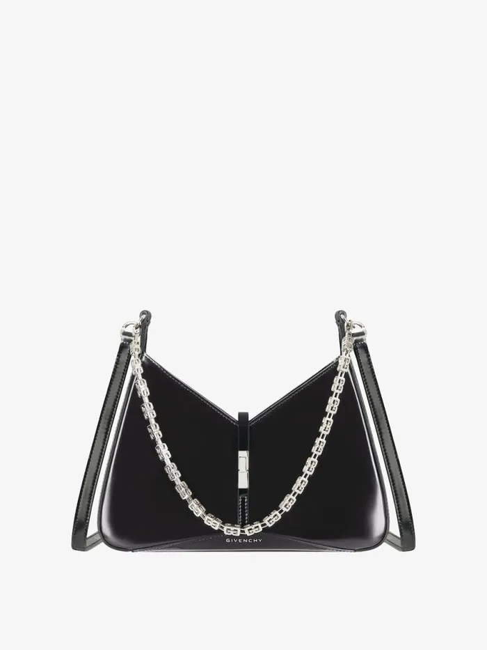 Women Crossbody Bags Givenchy Small Cut Out Bag In Shiny Leather With Chain Black