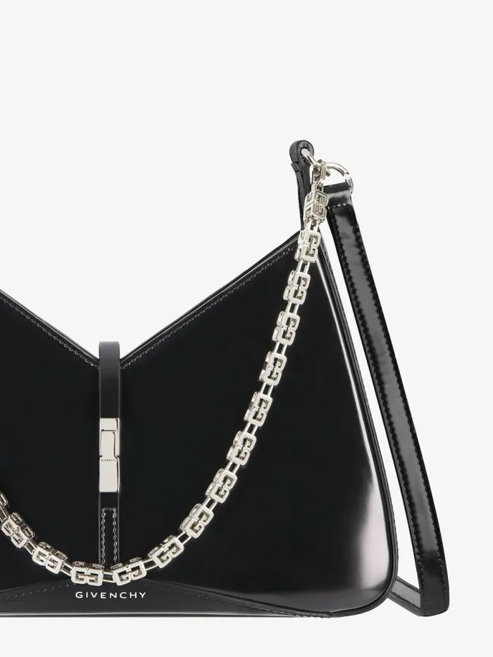 Women Crossbody Bags Givenchy Small Cut Out Bag In Shiny Leather With Chain Black
