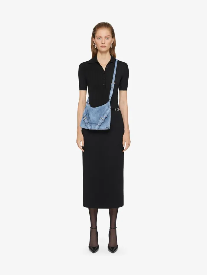 Women Crossbody Bags Givenchy Voyou Crossbody Bag In Washed Denim Medium Blue Women Crossbody Bags Givenchy Voyou Crossbody Bag In Washed Denim Medium Blue