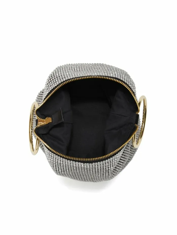 Women Crystal Mesh Bag SilverGold Handbags GUESS