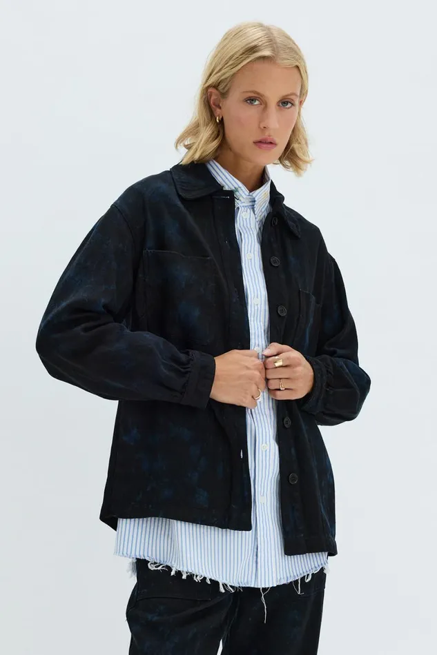 Women Dark Indigo Denim Explorer Jacket Raquel Allegra Bottoms