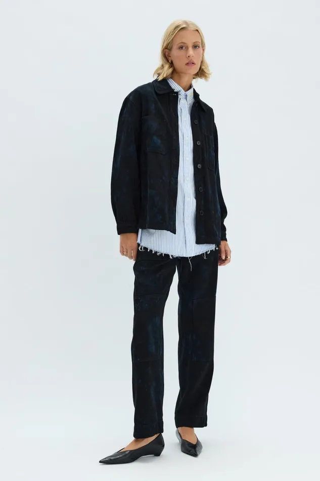 Women Dark Indigo Denim Explorer Jacket Raquel Allegra Bottoms