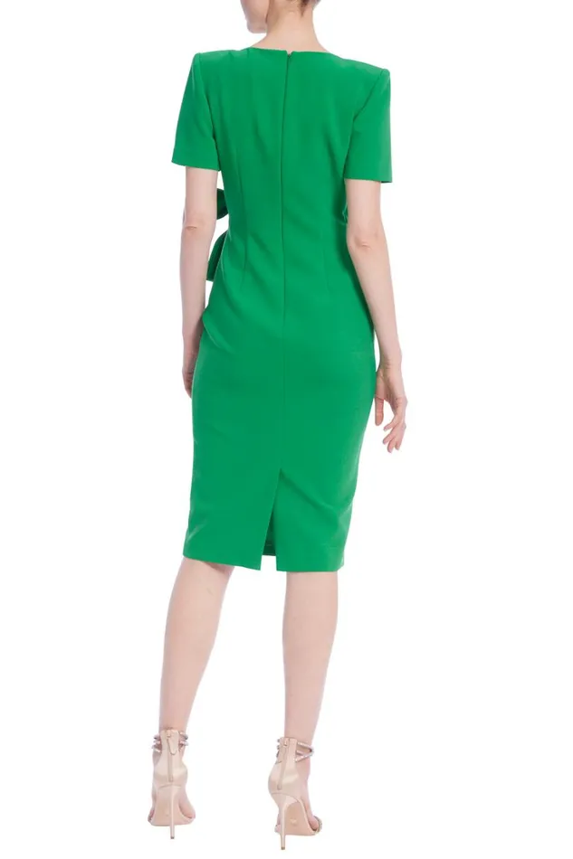 Women Day Badgley Mischka Short Sleeve Day Dress With Tie Waist Fuchsia