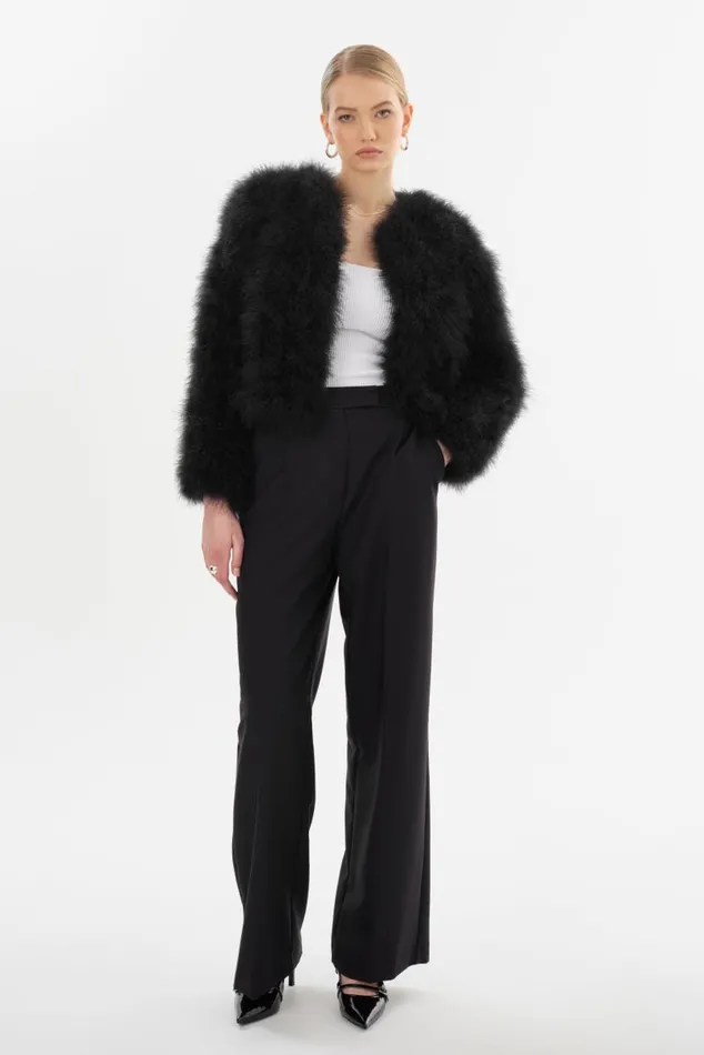Women DEORA Feather Jacket Black LAMARQUE Feather Jackets Women DEORA Feather Jacket Black LAMARQUE Feather Jackets