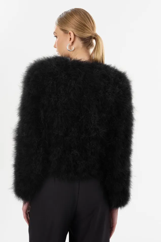 Women DEORA Feather Jacket Black LAMARQUE Feather Jackets Women DEORA Feather Jacket Black LAMARQUE Feather Jackets