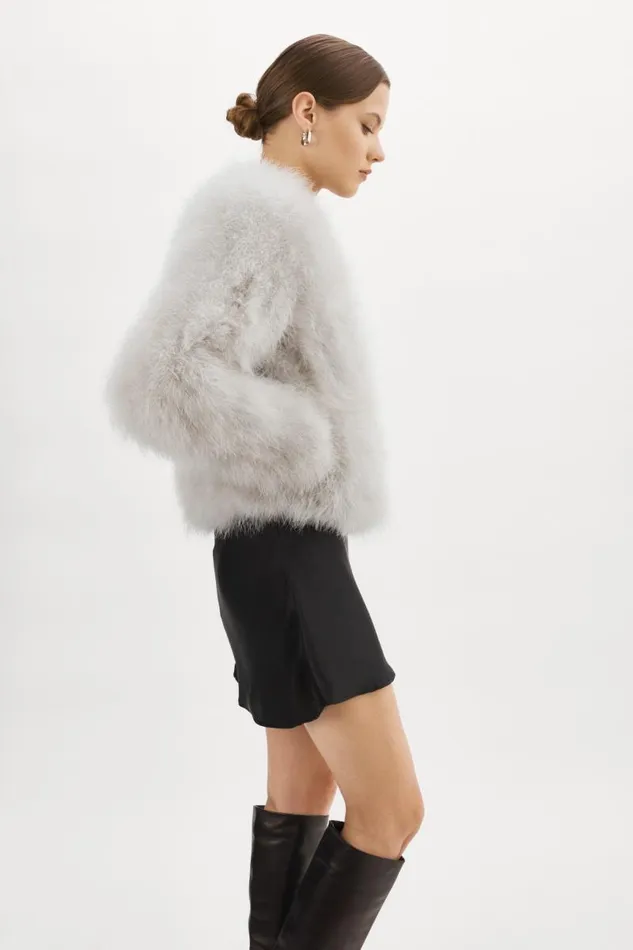 Women DEORA Feather Jacket Light Grey LAMARQUE Feather Jackets