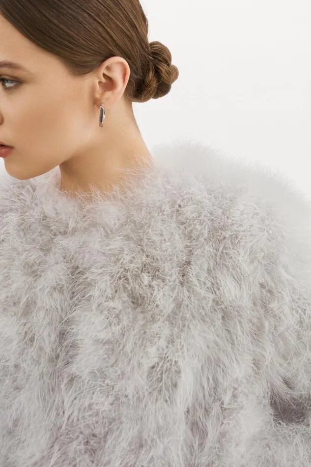 Women DEORA Feather Jacket Light Grey LAMARQUE Feather Jackets