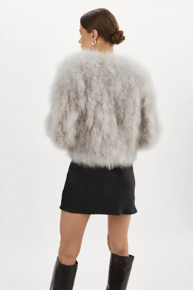 Women DEORA Feather Jacket Light Grey LAMARQUE Feather Jackets