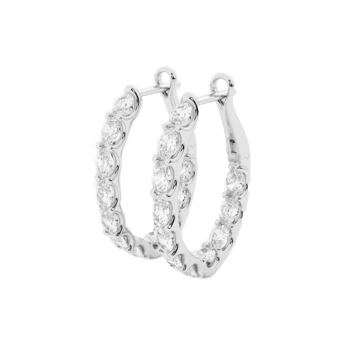 Women Diamonds Badgley Mischka CircularCut Diamond Hoop Earrings