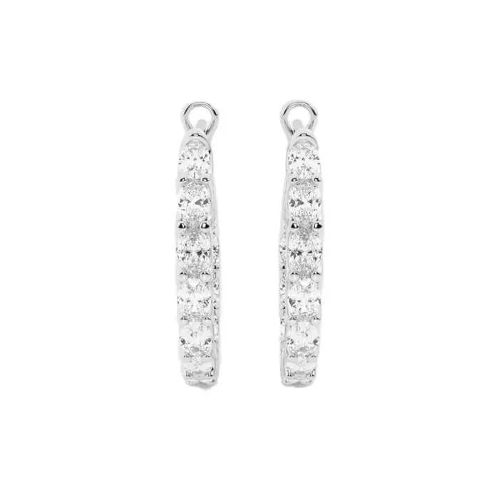 Women Diamonds Badgley Mischka CircularCut Diamond Hoop Earrings