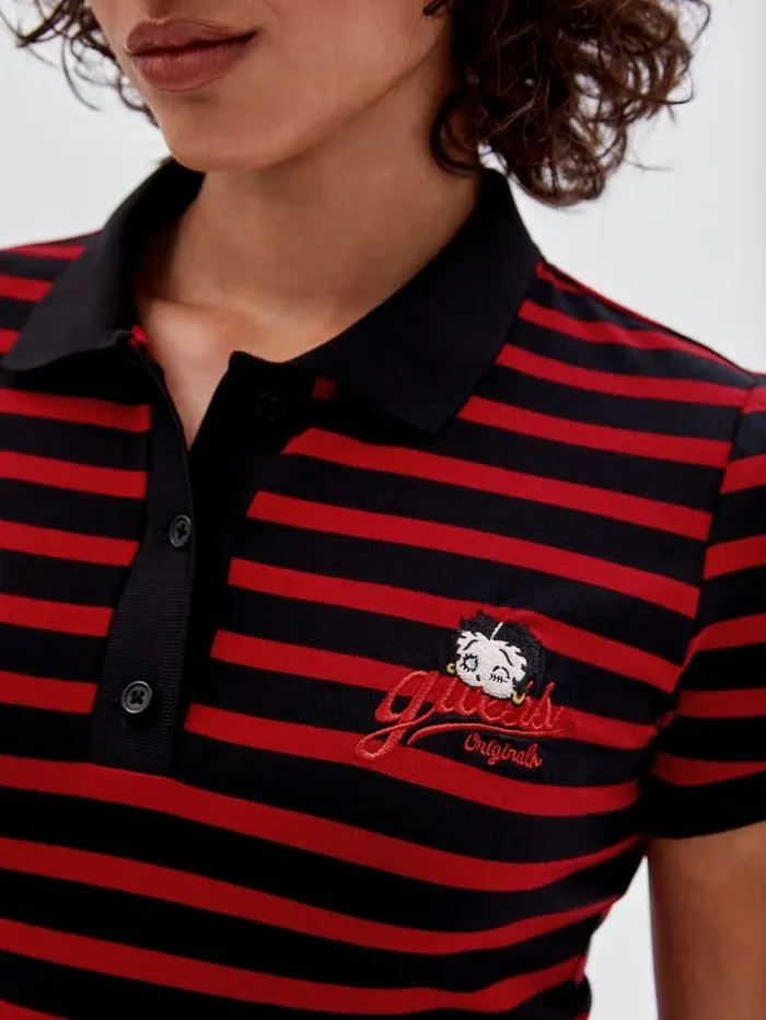 Women Dresses and Jumpsuits GUESS GUESS Originals x Betty Boop Polo Dress Jet Black Multi Women Dresses and Jumpsuits GUESS GUESS Originals x Betty Boop Polo Dress Jet Black Multi