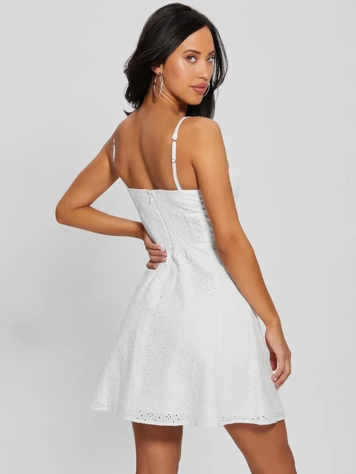 Women Dresses and Jumpsuits GUESS Lena Eyelet Dress Pure White Women Dresses and Jumpsuits GUESS Lena Eyelet Dress Pure White
