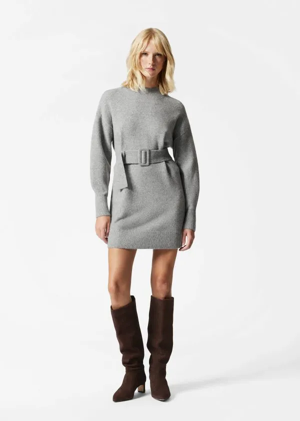 Women Dresses and Other Stories Belted Mini Knit Dress Grey